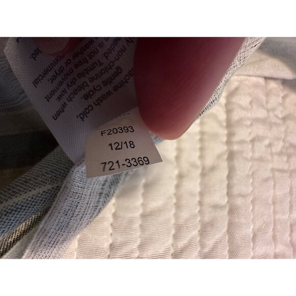 Pair of Quilted Stripped Cotton King Pillow Shams Boho Coastal Cottage Daybed - Picture 13 of 14